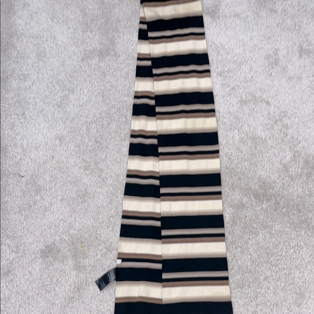 Striped Black and Beige Scarf